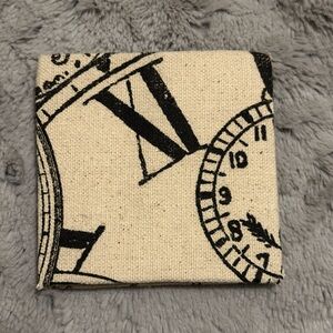 Vintage Clock Print Fabric accordion style photo scrapbook